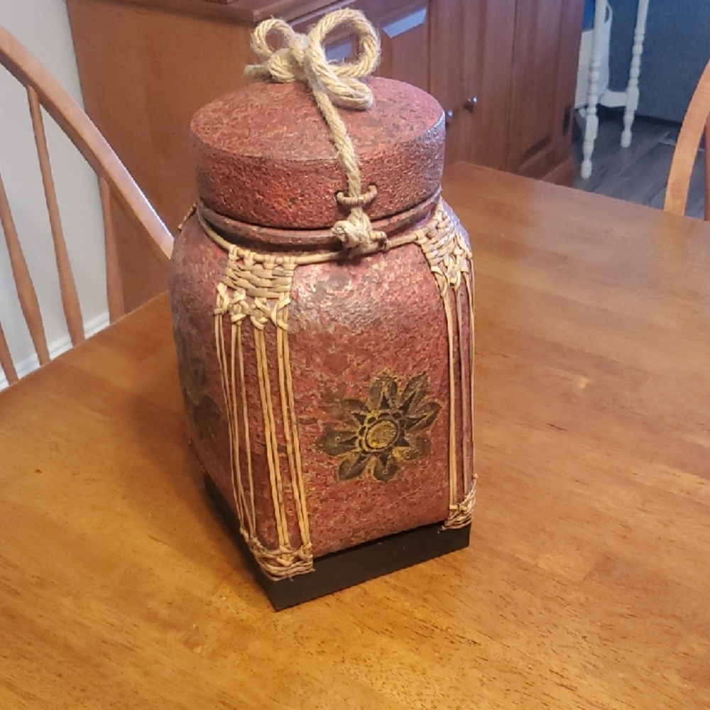 Vintage Asian Paper Mache Rice Box